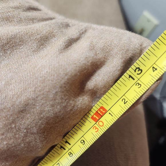 Lauren Ralph Lauren Monogram Lumbar Throw Pillow Tan Linen Blend Accent - Picture 7 of 14